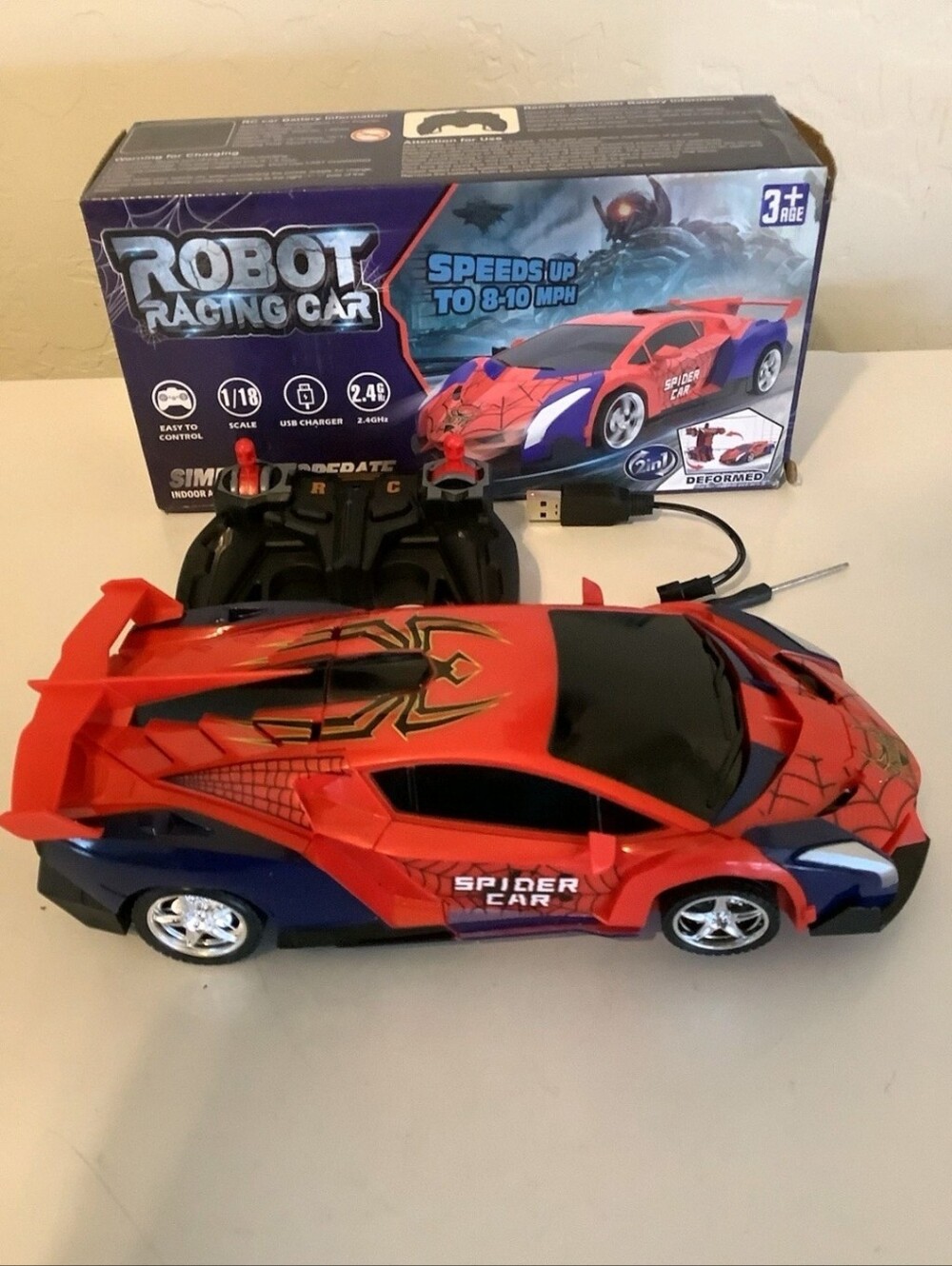 Spider Car Remote Control Racing Toy - Red - Picture 2 of 7